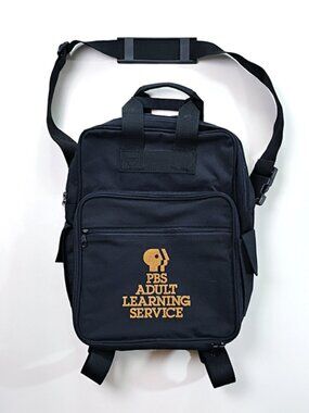 Rare Vintage PBS Adult Learning Service Youth Shoulder Bag Backpack VTG